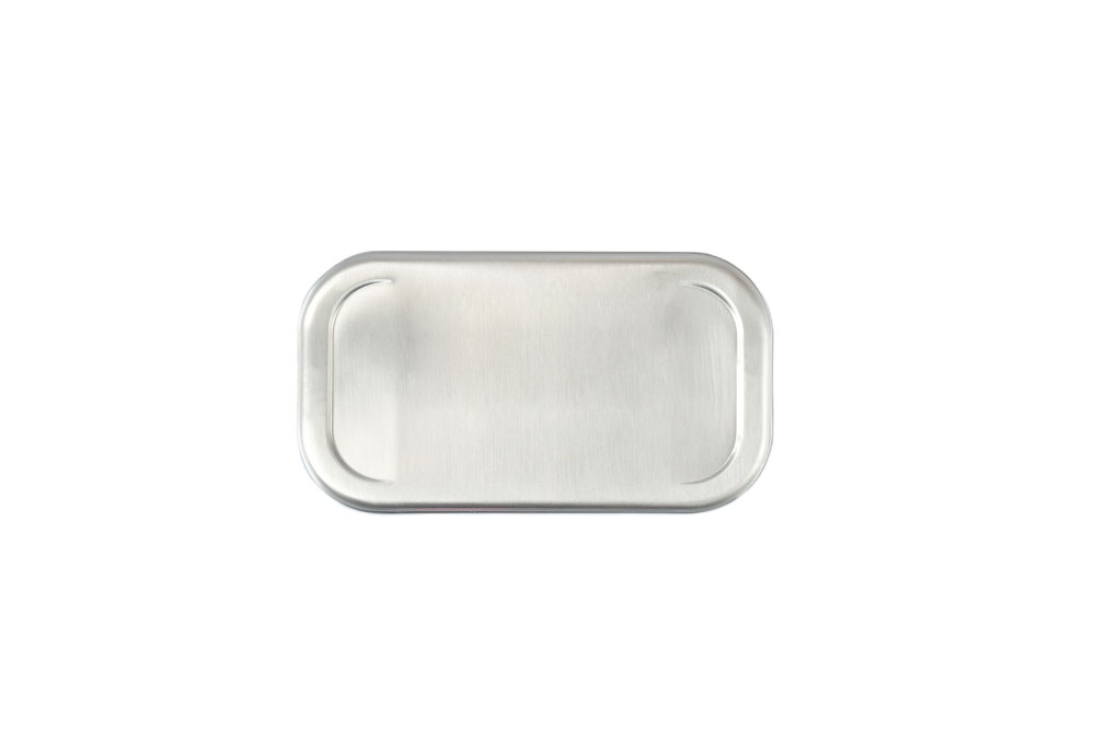 Vue de dessus du couvercle rectangulaire en acier inoxydable – couvercle de rechange de haute qualité en acier inoxydable brossé pour boîtes à pain