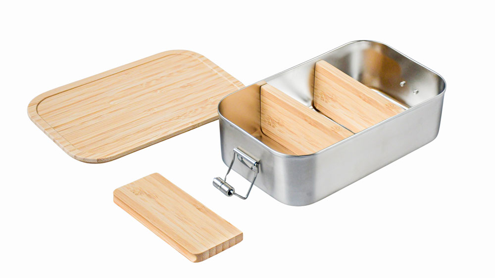 Séparateur en bambou pour boîte bento ou boîte à lunch en acier inoxydable