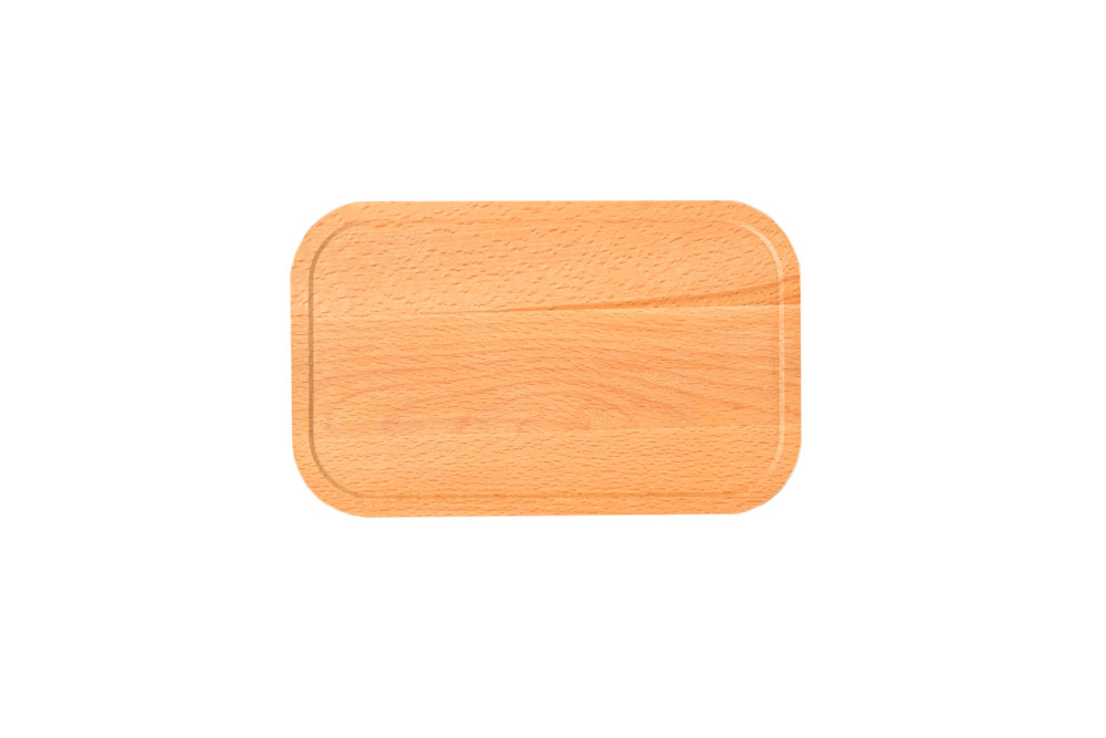 Vue de dessus du couvercle en hêtre de forme rectangulaire – pièce de rechange de haute qualité en hêtre durable