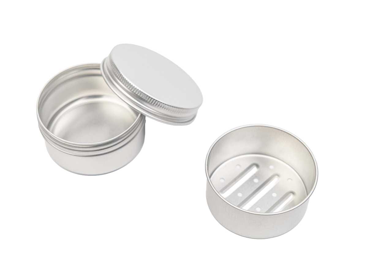 Boite ronde savon metallique design