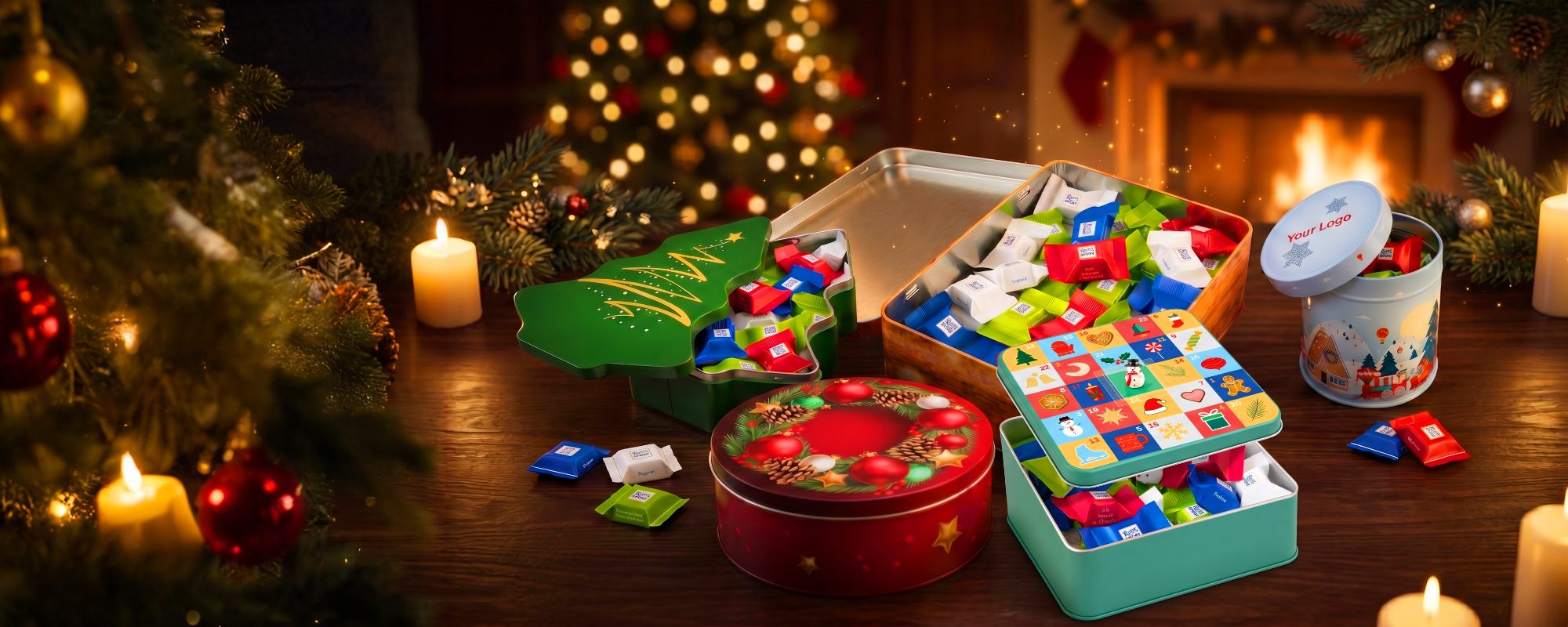 Boites metalliques decoratives pour Noel