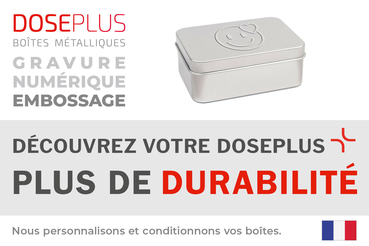 Boîte à savon en aluminium Doseplus DSS-020 avec plateau d’égouttage – bandeau : Découvrez votre Doseplus, plus de durabilité. Boîte réutilisable pour savons solides et soins durables.