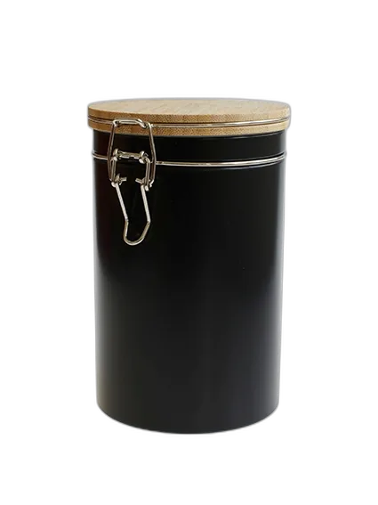 Boîte noire avec couvercle en bambou