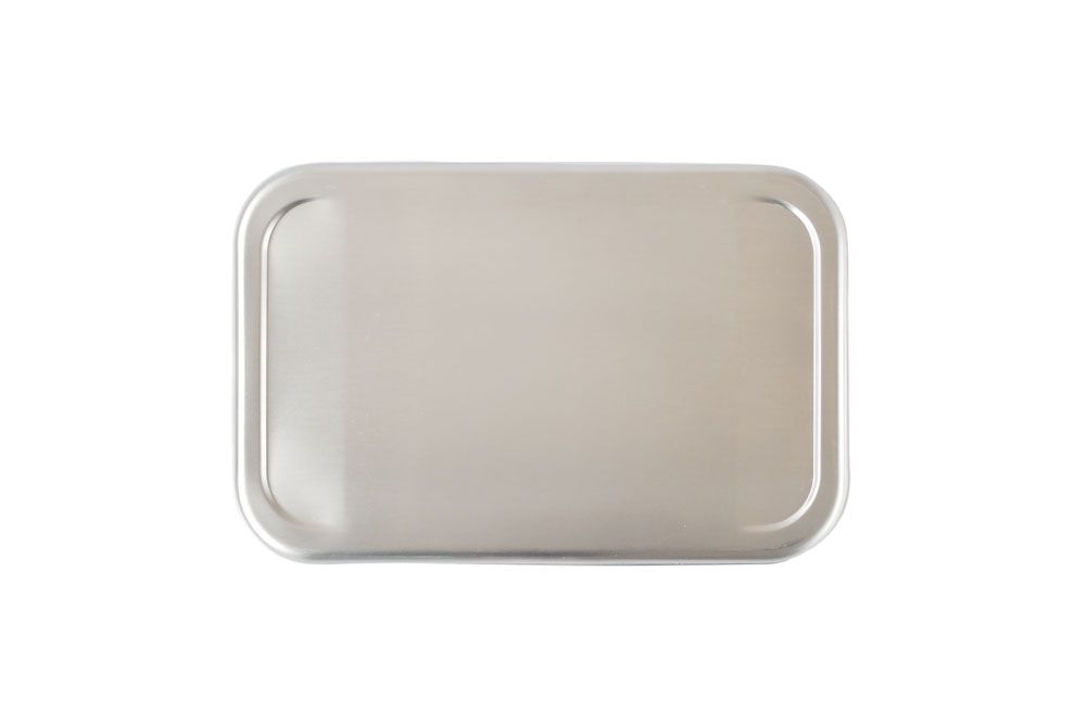 Vue de dessus du couvercle rectangulaire en acier inoxydable – couvercle de rechange de haute qualité en acier inoxydable brossé