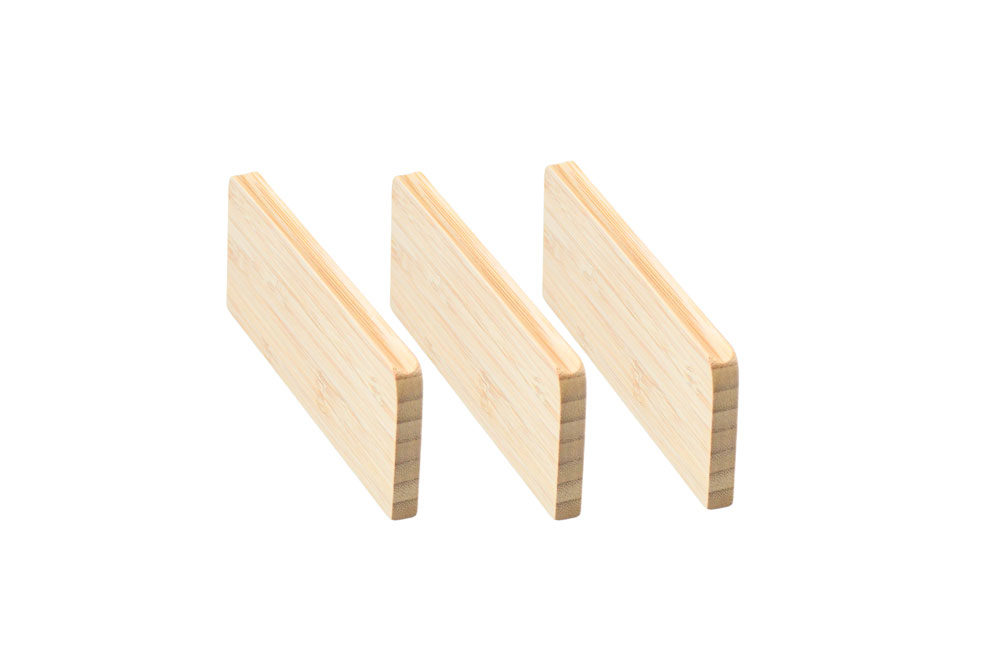 Set avec plusieurs inserts séparateurs en bambou pour subdivisions flexibles dans la boîte à repas en acier inoxydable