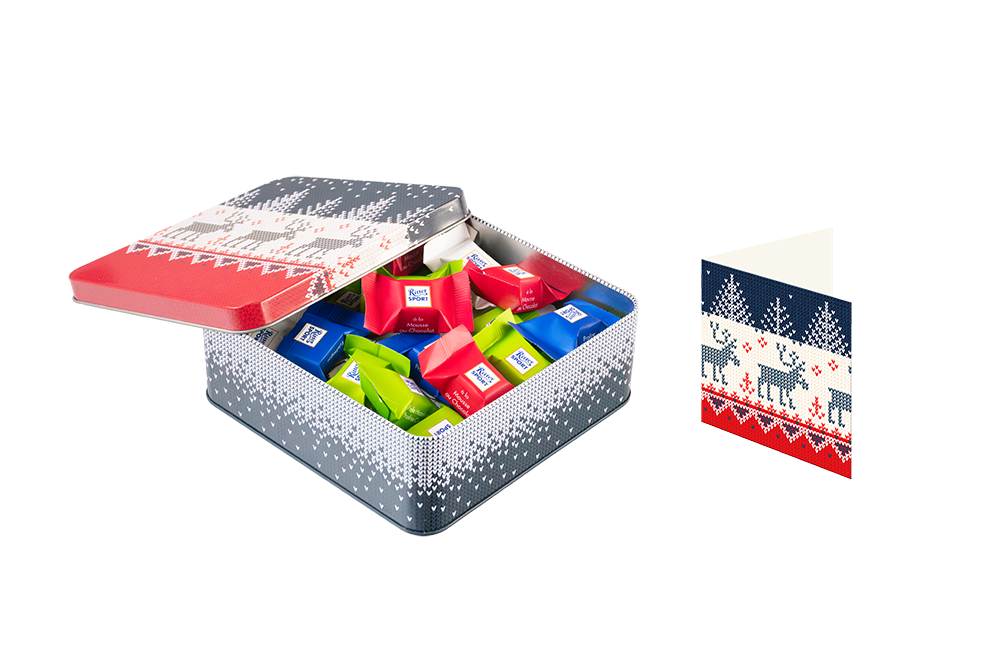 Boîte cadeau Noël Ritter Sport présentée