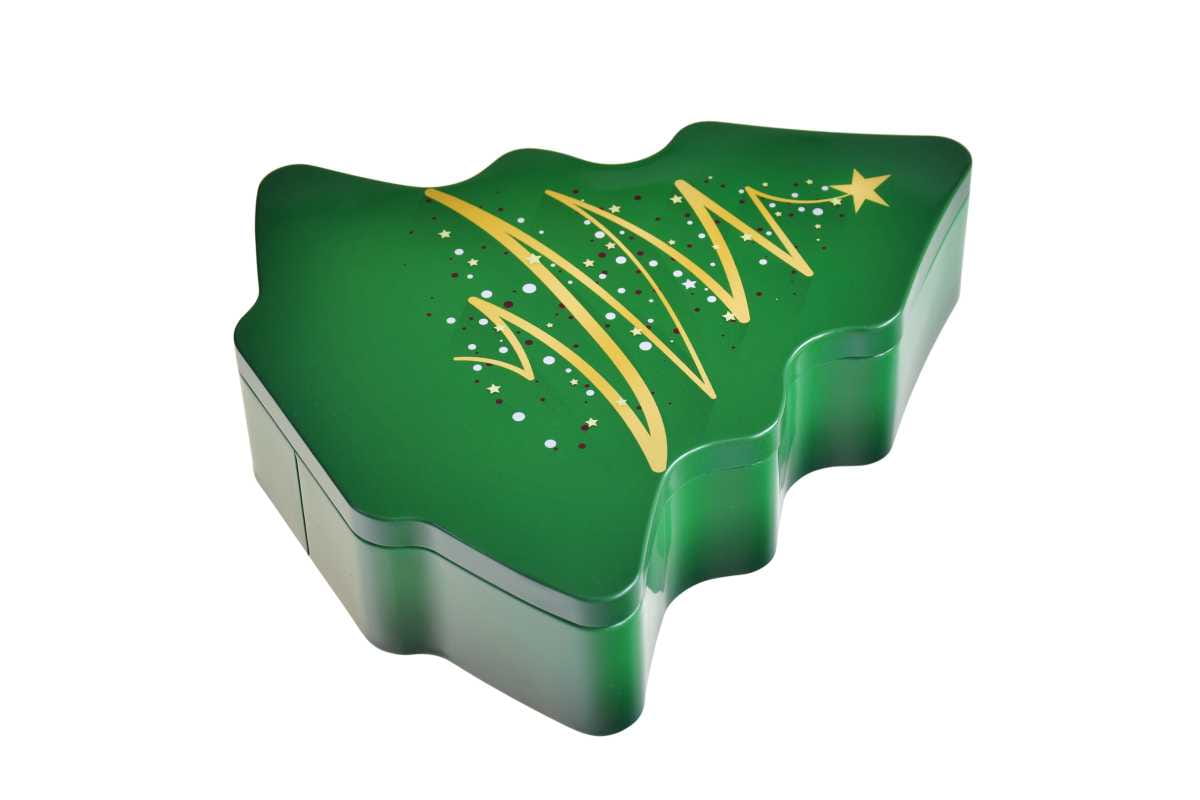 Boite cadeau Noel sapin metallique decorative