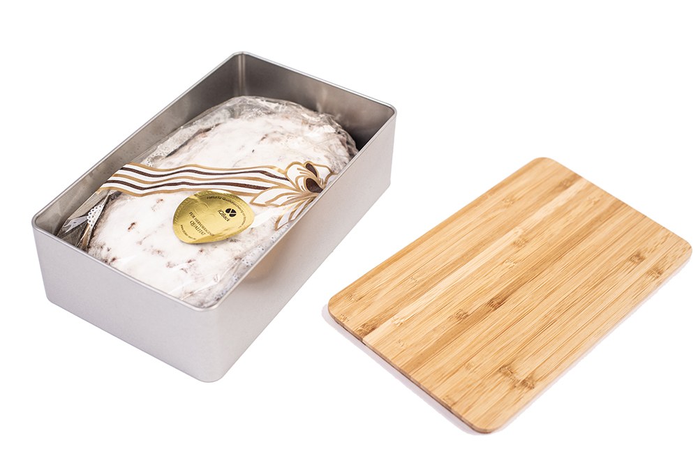 Boite en fer-blanc couvercle bambou