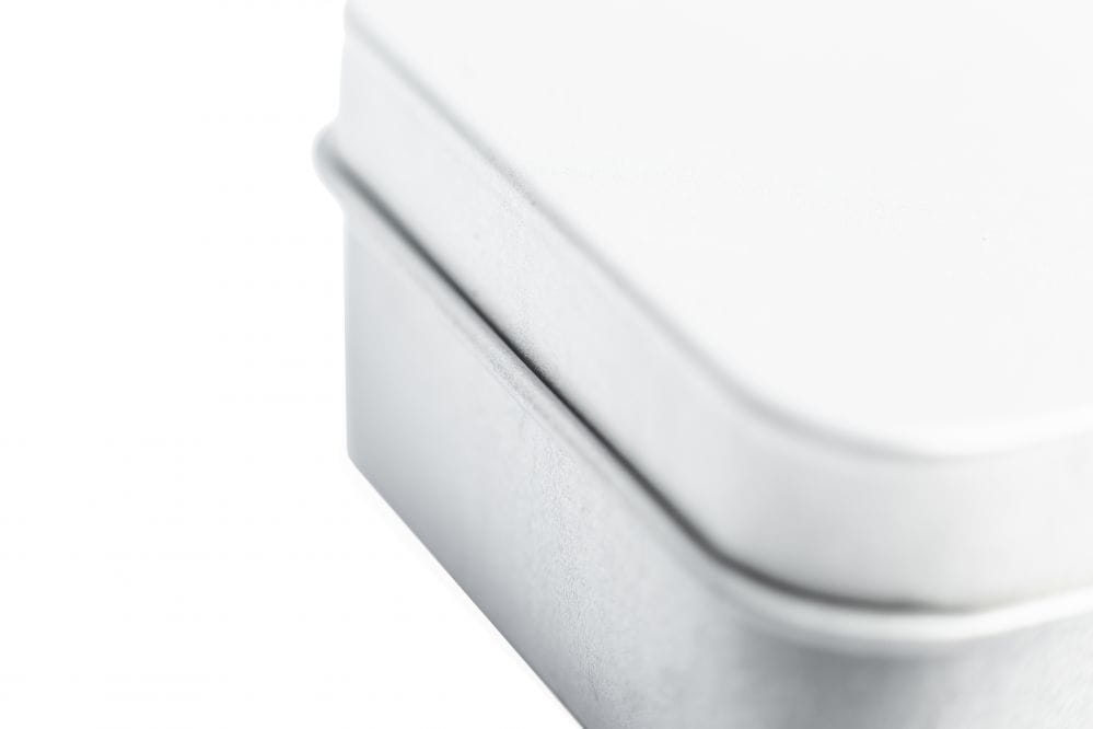 Boite couteaux metal blanc lamine