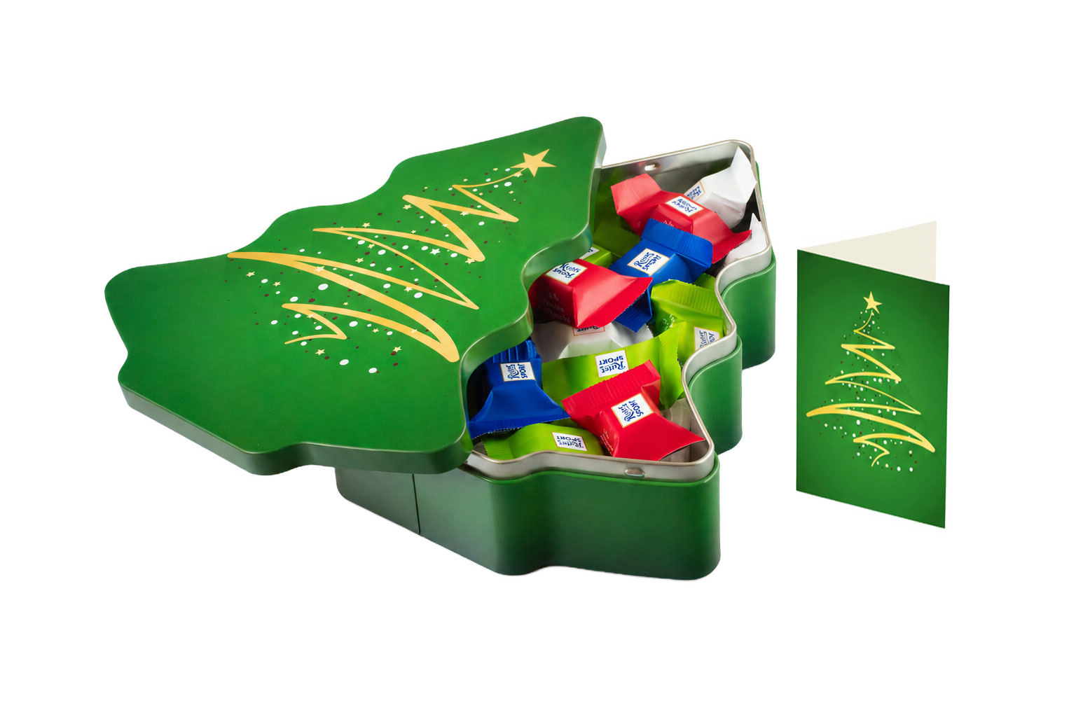 Boîte cadeau sapin Noël Ritter Sport présentation