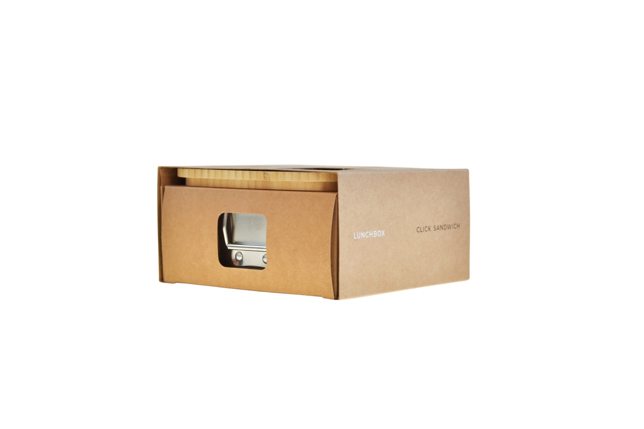 Vue latérale de l'emballage écologique Lunchbox – personnalisable pour les entreprises et les revendeurs