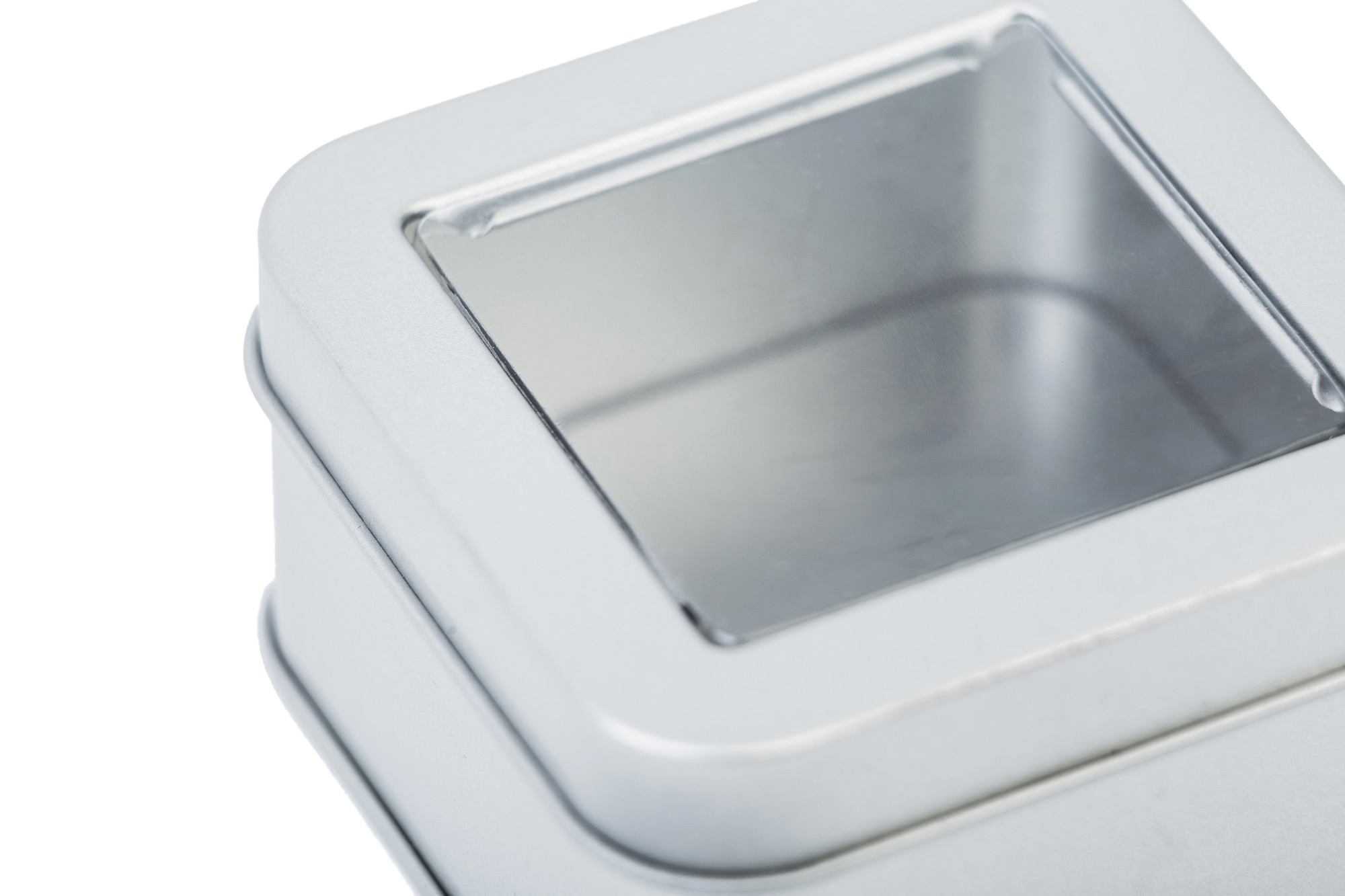 Boite a pralines metallique avec fenetre