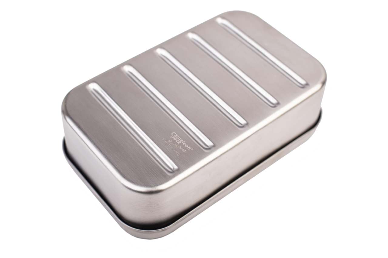 Boite dejeuner metallique avec couvercle bois
