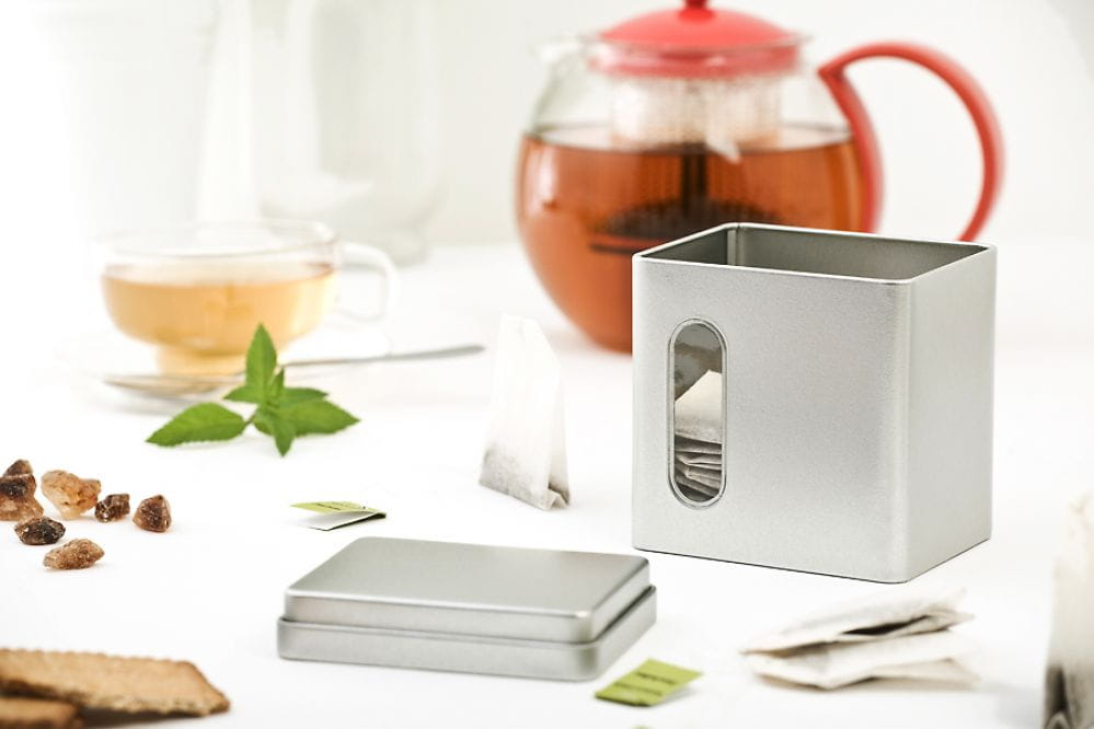 Boite de rangement metal blanc lisse