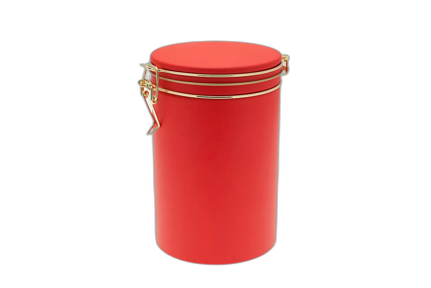Boite à café ronde, rouge matte