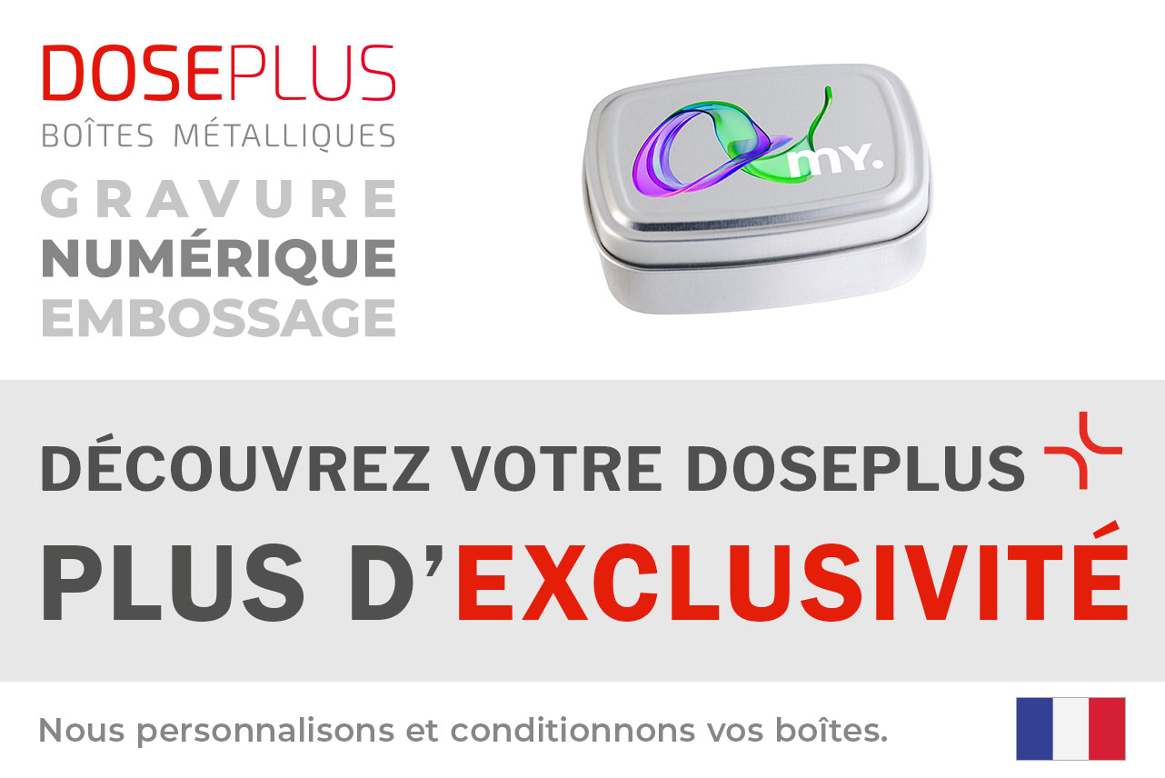 Boîte aluminium Doseplus DSS-010 pour crème – bandeau : Découvrez votre Doseplus, plus d’exclusivité. Boîte robuste et élégante pour cosmétiques.