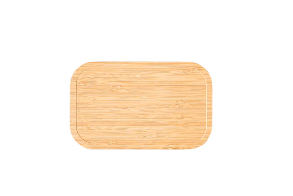 Vue de dessus du petit couvercle rectangulaire en bambou – couvercle de rechange fabriqué avec précision en bambou durable