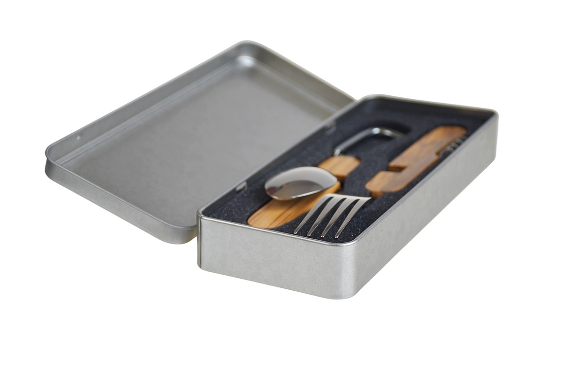 Coffret cadeau couverts camping metal