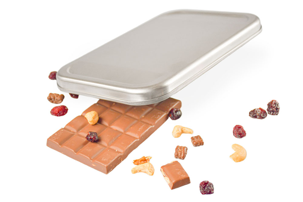 Couvercle en acier inoxydable avec morceaux de chocolat, noix de cajou et baies séchées – couvercle de rechange haut de gamme pour boîte à lunch