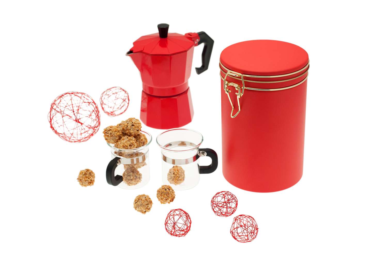 Boite rouge metallique avec fermeture a clip
