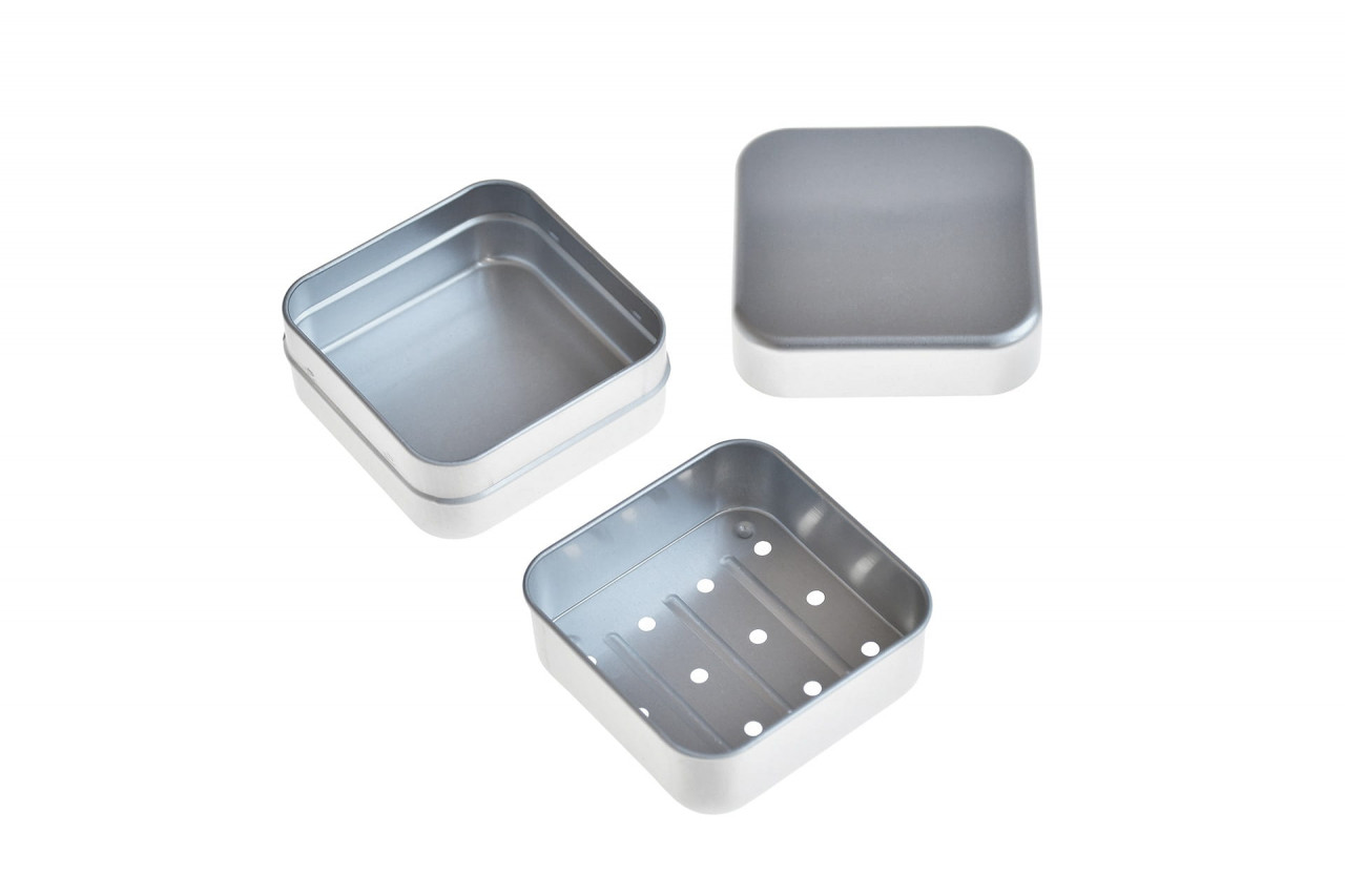 Boite carree savon metal robuste durable