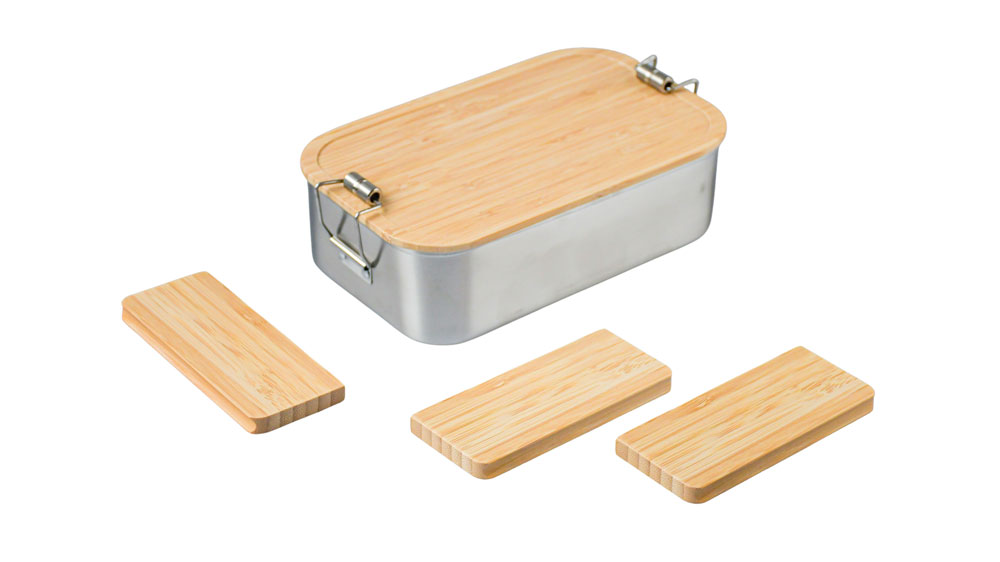 Set de séparateurs en bambou et boîte à lunch avec joint d'étanchéité, accessoire durable