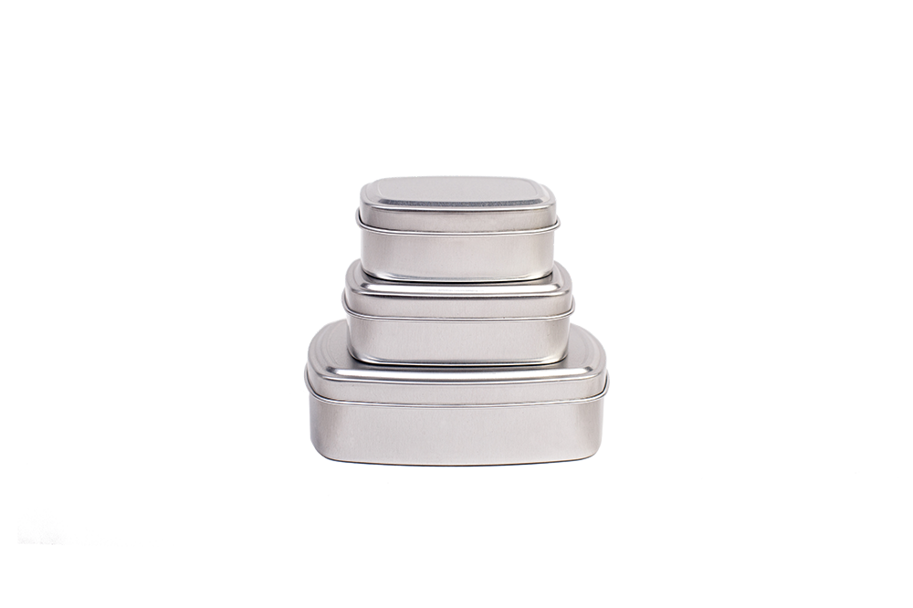 Boite savon carree en aluminium metallique