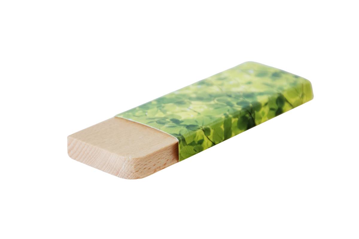 Séparateur en bois de hêtre avec emballage vert pour boîte à lunch en acier inoxydable, accessoire durable