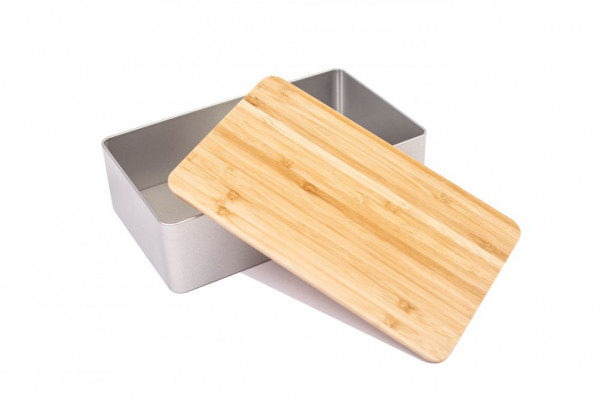 Boite à gâteau avec couvercle en bambou